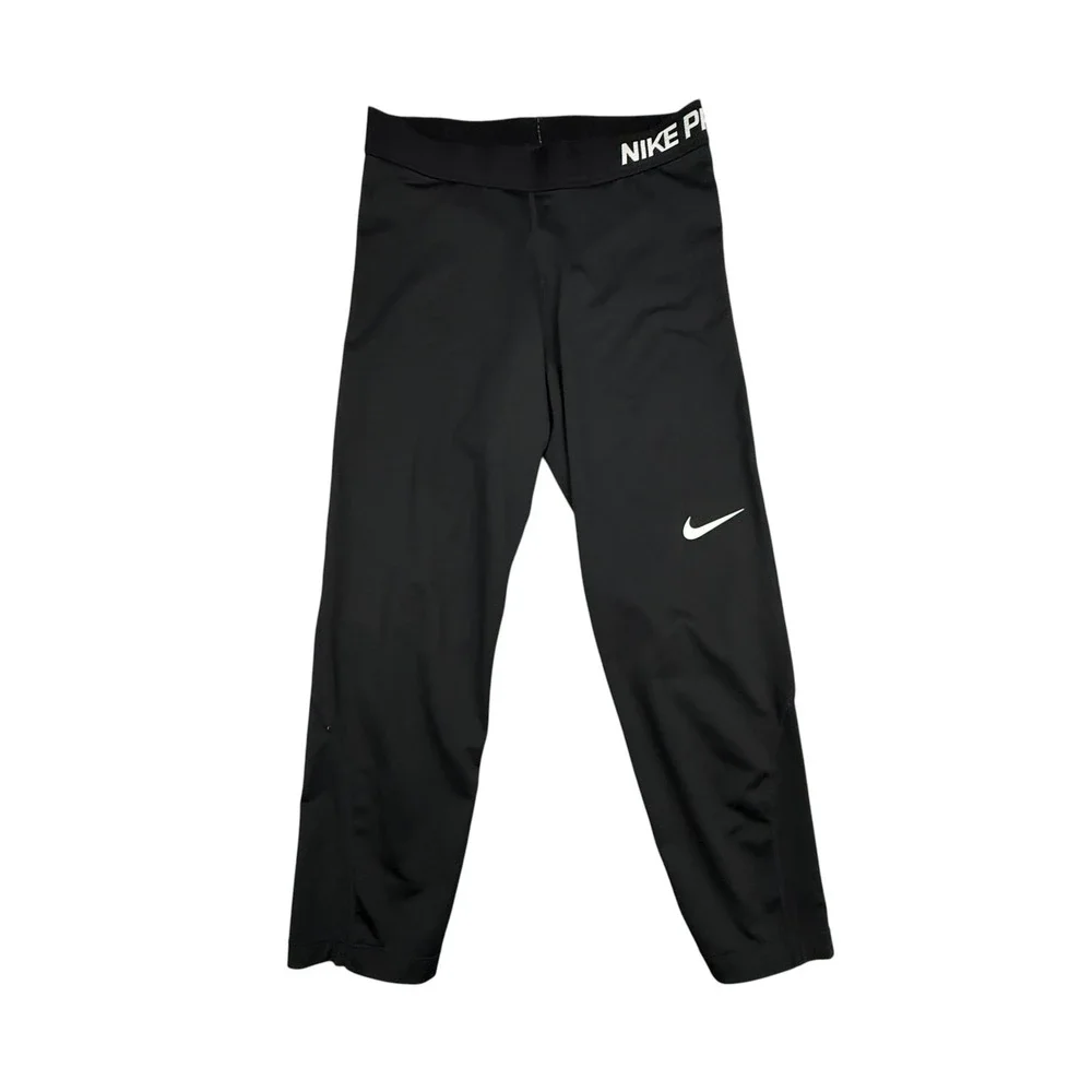 Nike Pro Leggings Womens Medium Black Athletic Dri-Fit Cropped Compression